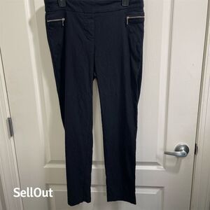 Soho Women's Black Stretch Pants 1X Casual with Zipper Pockets